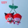 Kawaii Kitty Plush Pendant Cartoon Cherry Series Soft Pp Cotton Kuromi Hello Kitty Plush Keychain Pendant for Children Girl Gift