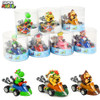 Styles Mario Pull Back Car Green Yoshi Donkey Kong Bowser Luigi Toad Princess Peach Figures Toys Anime Game Doll Gifts for Kid