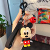 Anime Disney Keychain Cartoon Minnie Mouse Mickey Stitch Cute Doll PVC Keyring Ornament Key Chain Car Pendant Kids Toys Gifts