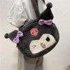 Kawaii Sanrio Plush Bag Kuromi Backpack Cinnamoroll Shoulder Bag Tote Makeup Cartoon My Melody Plushie Large Handbag Gift Girls