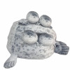 Mother Angry Blob Seal with 4 Pcs Baby Seal Plush Pillow Chubby 3D Novelty Seal Zipper Stuffed Plushy Toy Girls Christmas Gift