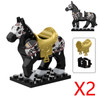 Military Building Blocks Action Solider Figures Gifts Animals Medieval Fire Dragon Knight Horse Mount Wolf Children Toys MOC