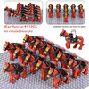 Medieval Military Sets Cavalry Figures War Horse Animals Building Blocks Parts Knight Weapons Accessories Toys for kids gifts
