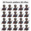 20Pcs/Set WW2 Military Soldier Array Soviet US UK France Japan Canada Italy China Building Blocks Action Figure Bricks Kids Toy