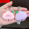 Cartoon Cute Soft Rubber Doll Small Grass Cloud Keychain Car Key Ring Chain Bag Small Pendant Accessory Animation Derivatives