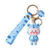 Cartoon Raincoat Little Menghu Cute Soft Keychain Car Keyring Chain Bag Pendant Accessories Animation Derivatives