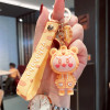 Cartoon Raincoat Little Menghu Cute Soft Keychain Car Keyring Chain Bag Pendant Accessories Animation Derivatives