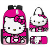 3PC-SET HelloKitty Cute Hello Kitty School Bag Lunch Bag Cartoon Children's Backpack Pencil Case Fantasy Figurines sanrio