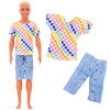 Handmade Ken Doll Clothes T-shirt + Shorts For Barbie Dress Accessories Fashion Daily Clothing Gils Toys Birthday Gift
