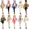 NK 1 Pcs Fashion Coat for Barbie Doll Cotton Jacket Winter Dress Long Clothes Fur Coat For 1/6 BJD Doll Accessories Toy JJ