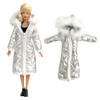 NK 1 Pcs Fashion Coat for Barbie Doll Cotton Jacket Winter Dress Long Clothes Fur Coat For 1/6 BJD Doll Accessories Toy JJ