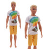 Handmade Ken Doll Clothes T-shirt + Trousers For Barbie Dress Accessories Fashion Daily Clothing Toys For Gils Birthday Gift