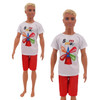 Handmade Ken Doll Clothes T-shirt + Trousers For Barbie Dress Accessories Fashion Daily Clothing Toys For Gils Birthday Gift
