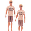 Handmade Ken Doll Clothes T-shirt + Trousers For Barbie Dress Accessories Fashion Daily Clothing Toys For Gils Birthday Gift