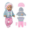 1Set Sweater Suit+hat+scarf +gloves Fit For 17inch 43cm Baby New Born Doll Clothes