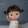 BJD Wig Big Head Dot Blyth Wig Soft Mohair Bangs Braid Wig half ponytail Short Hair Long Wavy Hair Fit 9-10 Inches Head