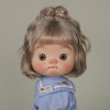 BJD Wig Big Head Dot Blyth Wig Soft Mohair Bangs Braid Wig half ponytail Short Hair Long Wavy Hair Fit 9-10 Inches Head