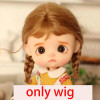 Doll Wig Bangs Ponytail Curly Soft Mohair Wig Suitable for Ob11, 1/12bjd, 1/8BJD Doll Wig Doll Accessories