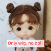 Doll Wig Bangs Ponytail Curly Soft Mohair Wig Suitable for Ob11, 1/12bjd, 1/8BJD Doll Wig Doll Accessories