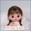 Doll Wig Bangs Ponytail Curly Soft Mohair Wig Suitable for Ob11, 1/12bjd, 1/8BJD Doll Wig Doll Accessories