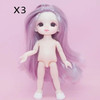16cm BJD 13 Movable Jointed Dolls Cute Big eyeball Little Boy Girl Head Doll with shoes for Girls Toys Nude Body Fashion Gift