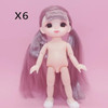 16cm BJD 13 Movable Jointed Dolls Cute Big eyeball Little Boy Girl Head Doll with shoes for Girls Toys Nude Body Fashion Gift