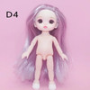 16cm BJD 13 Movable Jointed Dolls Cute Big eyeball Little Boy Girl Head Doll with shoes for Girls Toys Nude Body Fashion Gift