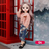 Bjd Dolls 30cm Anime Doll Full Set 1/6 Bjd DIY Toys For Kid Girls 23 Joint Movable Body With Skirt Hat Headdress Dress Up Kawaii