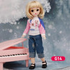 Bjd Dolls 30cm Anime Doll Full Set 1/6 Bjd DIY Toys For Kid Girls 23 Joint Movable Body With Skirt Hat Headdress Dress Up Kawaii