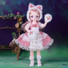 Pink Eyed 30cm Doll with Clothes Multiple Movable Joints Princess Style 3D Simulated Hinge Doll Fashion Cute 1/6 Bjd Doll