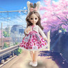 30cm Kawaii BJD Doll and Clothes Multiple Removable Joints 1/6 3D Eyes Doll Girl Dress Up Anime Doll Toy Birthday Gifts for Girl