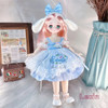 Pretty Anime 1/6 Bjd Byte Dolls For Kid Girls 6 to 10 Years Ball-jointed Comic Face Doll 30cm with Dresses Clothes Dress Up Girl