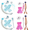4Pcs/Set Princess Elsa Anna Accessories Crown Wig Glove Prop for Halloween Carnival Cosplay Party 2/12 Dollhouse Accessories