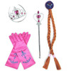 4Pcs/Set Princess Elsa Anna Accessories Crown Wig Glove Prop for Halloween Carnival Cosplay Party 2/12 Dollhouse Accessories