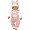 Pink Jumpsuit+Hat Doll Clothes Fit Pink Jumpsuit+Hat Doll Clothes Fit 17 inch For 43cm Baby New Born Doll Clothes