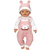 Pink Jumpsuit+Hat Doll Clothes Fit Pink Jumpsuit+Hat Doll Clothes Fit 17 inch For 43cm Baby New Born Doll Clothes