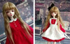 3pcs/set Cute maid outfits Long short Sleeve Dress Bowknot Hairband for blyth OB24, Azone 1/6 Dolls Accessories