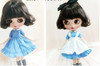 3pcs/set Cute maid outfits Long short Sleeve Dress Bowknot Hairband for blyth OB24, Azone 1/6 Dolls Accessories