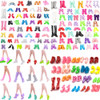 39Items/Set Barbies Dollhouse Furniture Wardrobe Doll Accessories Doll Clothes Dresses Shoes Crowns Necklace Kids Gift Toys