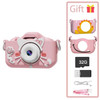 Digital Pink cartoon Case Children's Camera Set Waterproof camera Video toy 2-inch color display Children's cartoon birthday