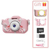 Digital Pink cartoon Case Children's Camera Set Waterproof camera Video toy 2-inch color display Children's cartoon birthday