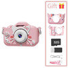 Digital Pink cartoon Case Children's Camera Set Waterproof camera Video toy 2-inch color display Children's cartoon birthday