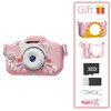 Digital Pink cartoon Case Children's Camera Set Waterproof camera Video toy 2-inch color display Children's cartoon birthday