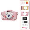 Digital Pink cartoon Case Children's Camera Set Waterproof camera Video toy 2-inch color display Children's cartoon birthday