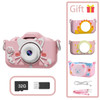 Digital Pink cartoon Case Children's Camera Set Waterproof camera Video toy 2-inch color display Children's cartoon birthday