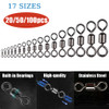 20/50/100pcs Bearing Rolling Swivel Solid Rings Stainless Steel Fishing Lures Connector Carp Fishing Tackle Accessories 17 Sizes 20/50/100pcs Bearing Rolling Swivel Solid Rings Stainless Steel Fishing Lures Connector Carp Fishing Tackle Accessories 17 Sizes