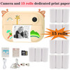 Kids Camera Instant Print Photo 1080P Video Digital Camera Toy with 15 Rolls Printing Paper Christmas Birthday Gift for Children