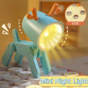 Creative LED Mini Nightlight Foldable Table Lamp with Ears Kid Cute Cartoon Dog Deer Table Lamp Pet Toy Bedroom Table Decoration