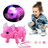 New Pink Color Electric Walking Pig Toy With Light Musical Kids Funny Electronics Toy Children Birthday Gift Toys
