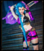 Game Crit Loli Jinx Cosplay Costume Uniform Outfits Jinx Original Skin Magical with Blue Wigs Hair For Women Party Clothing